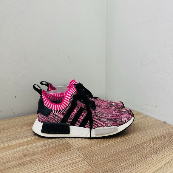 Adidas NMD R1 Primeknit Pink Rose women's sneaker Size 8 - Picture 5 of 11